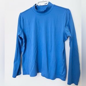 Ll Bean turtleneck shirt long sleeve tshirt blue large